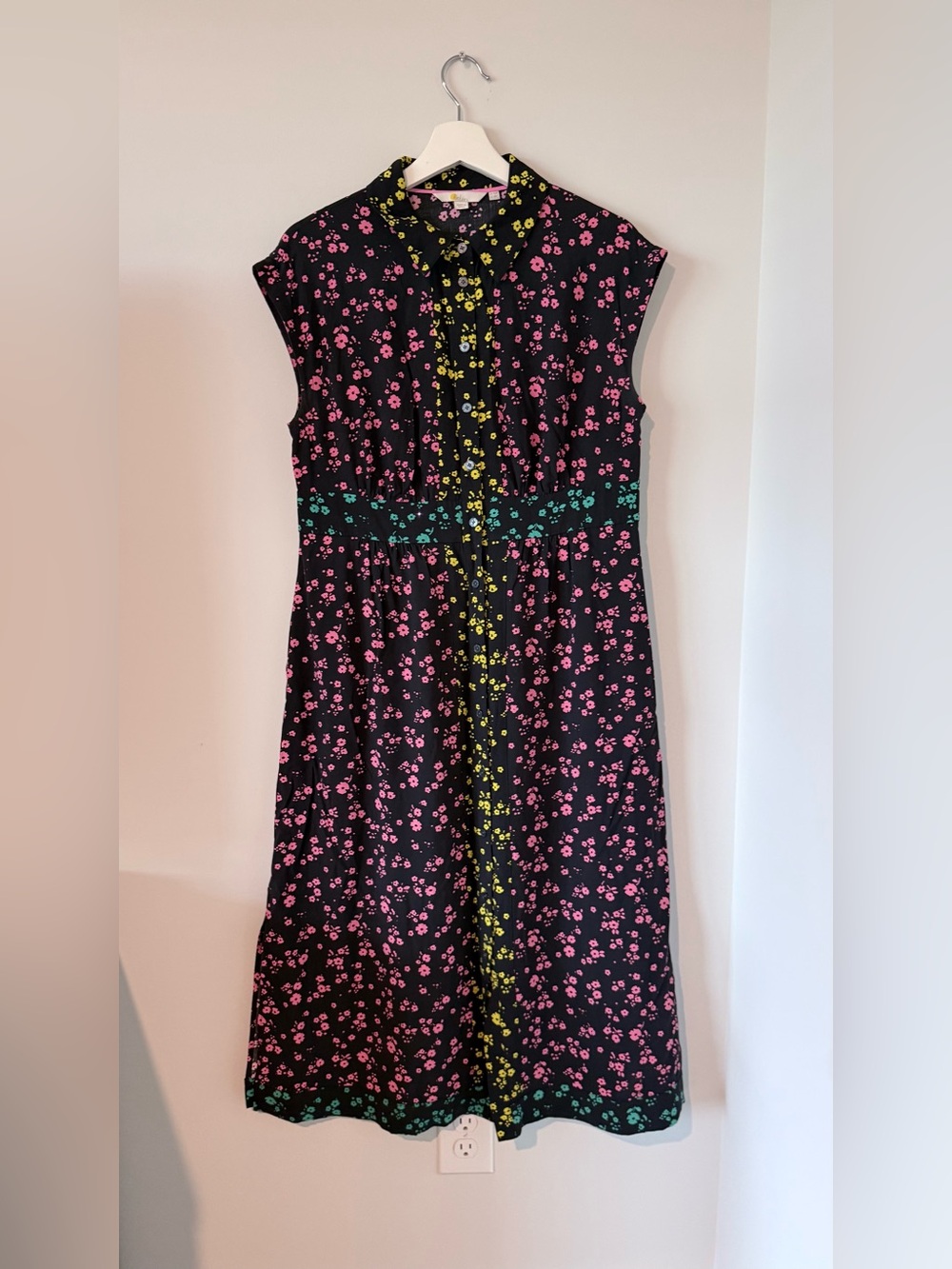 Boden midi shirt dress Vacation Travel Floral Casual Feminine Women 8p Cocktail